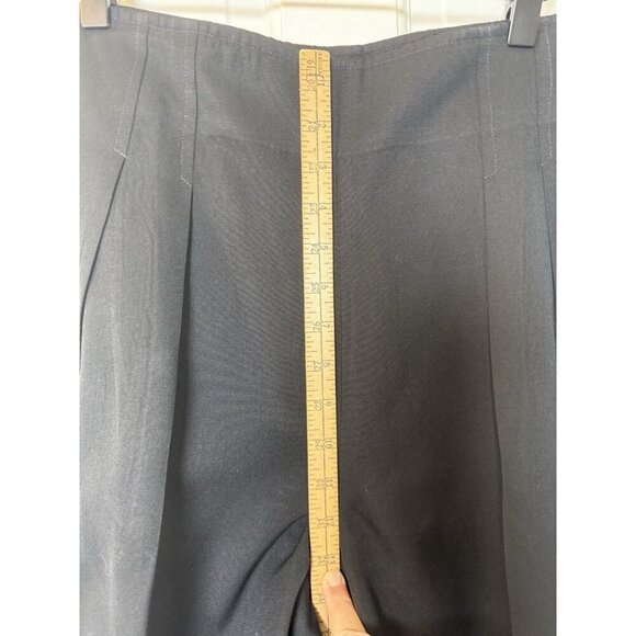 Salvatore Ferragamo Women’s High Waisted Fleece Wool Silk Pleated Dress Pants 10 - Picture 6 of 12